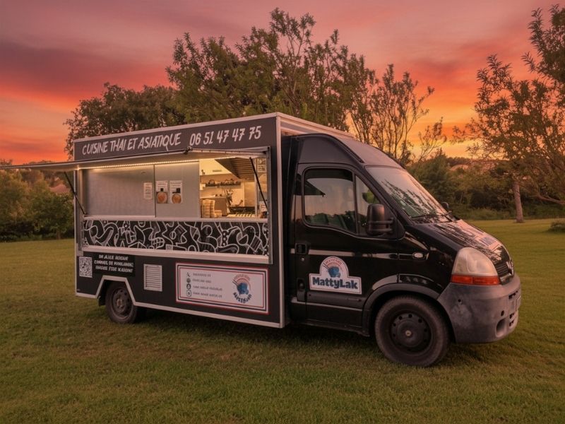 Le food truck Mattylak au coucher de soleil dans le Luberon